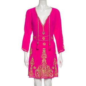 Caypso Pink Silk Mini Dress Size Small